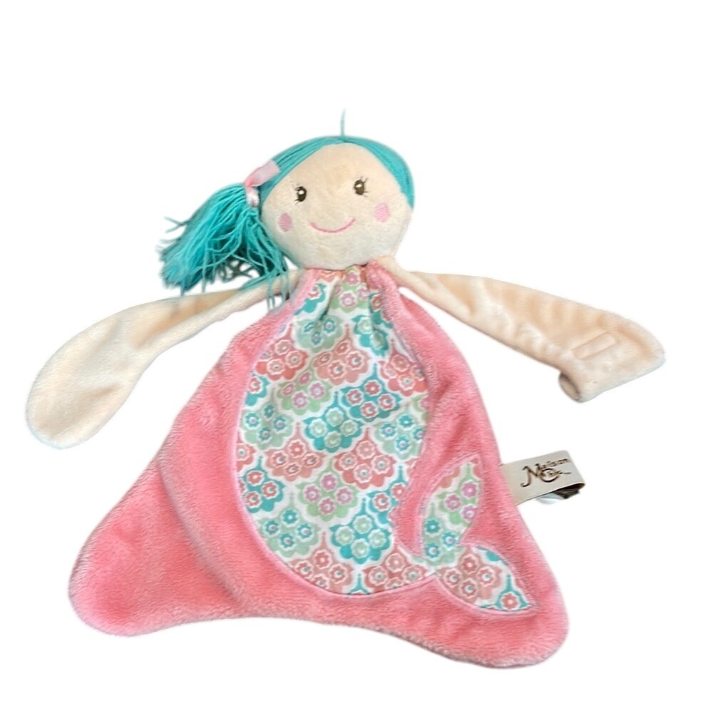 Maison Chic Mermaid Doll Lovey Blanket Plush Toy Pink Blue Floral‎ Security
